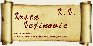 Krsta Vejinović vizit kartica
